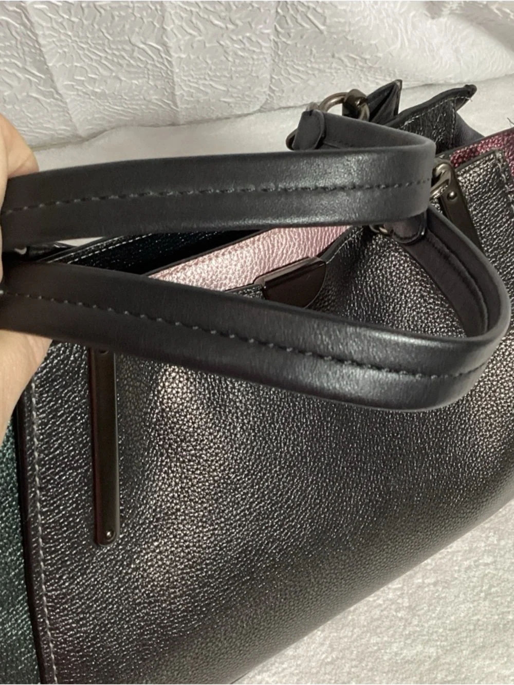 COACH Dreamer 36 Metallic Colorblock Leather Satchel Tote Bag #38842 - Picture 8 of 16